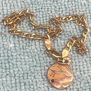 Vintage Gold Filled CTO CS Award Charm Bracelet Red Stone Mariner Chain Sz 7 4g